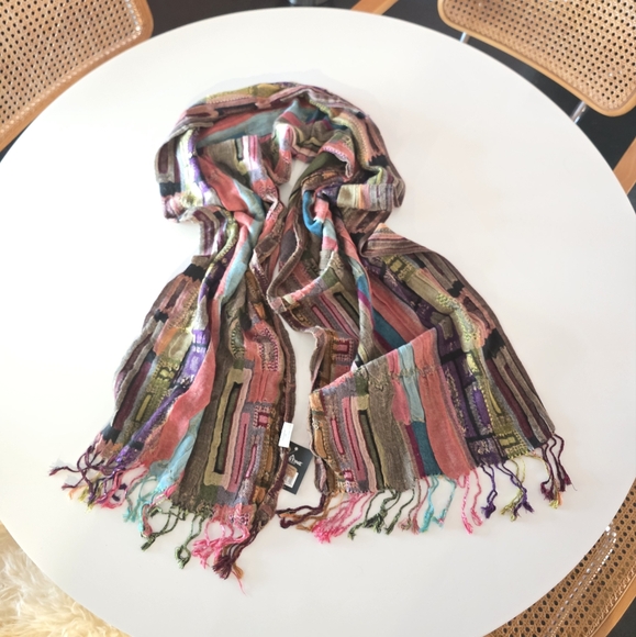 Hippie Knit Wrap Kristine NWT Colorful Soft Boho Chic Multicolor Scarf - Picture 1 of 15